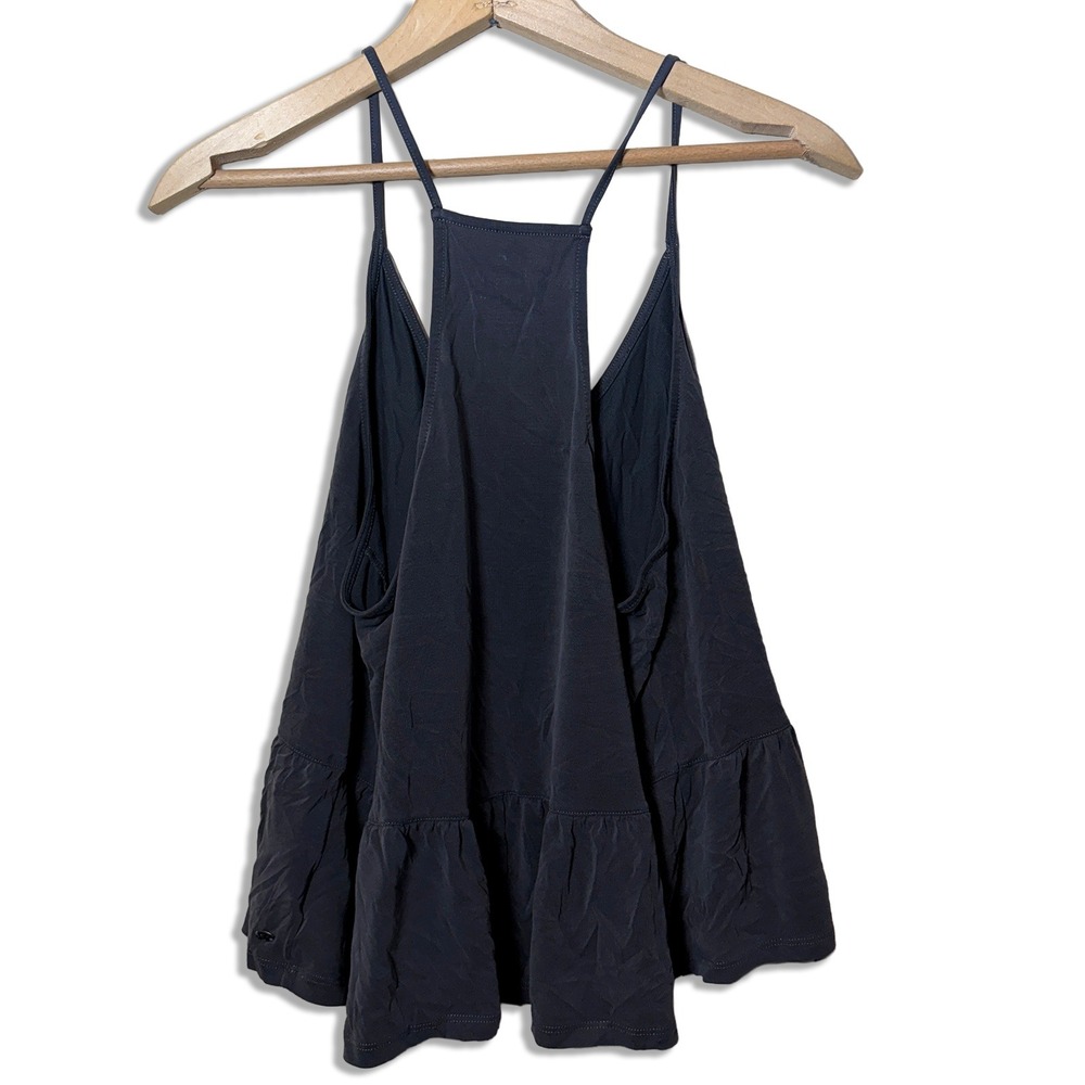 American Eagle Soft Sexy Tank Gray Peplum Womens Medium Strappy Loosefit Grunge - Picture 2 of 5